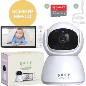 SafeDream Babyfoon – Babyfoon met camera – Babyfoon – 355 camera – Tot 30u batterijduur – Veilige FHSS-verbinding – Nachtzicht & Zoomfunctie