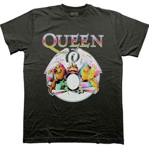 Queen - Multi Colour Crest Heren T-shirt - M - Zwart