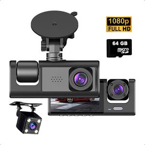 Tech Essentials® Dual Dashcam S1 Voor Auto - Met Achteruitrijcamera Universeel - Full HD - Met 64GB Micro SD-Kaart - Met Nachtzicht - Voor En Achter