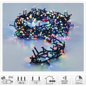Microcluster Kerstboomverlichting - 1500 led - 30m - multicolor - Timer - Lichtfuncties - Geheugen