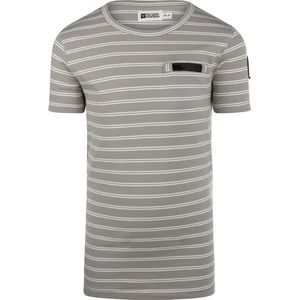 No Way Monday Gestreept T-shirt Grijs