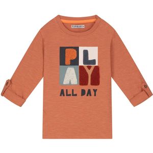 Play All Day peuter T-shirt - Jongens - Dark Orange Shade - Maat 74
