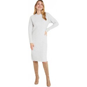 Korte effen gebreide trui met ronde hals