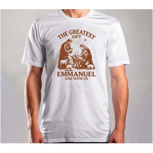 The greatest gift emmanuel god with us - T Shirt - MerryChristmas - ChristmasVibes - Funny - Sarcasm - VrolijkKerstfeest - Kerstmis - Grappig - Sarcasme