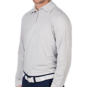 Func Factory mannen Longsleeve Polo James licht grijs melange maat XL