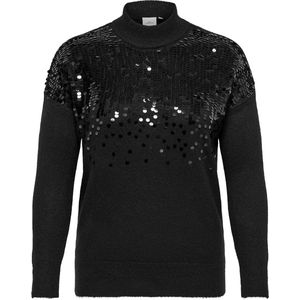 ONLY CARMAKOMA - CARALBA LS SEQUINS HIGH NECK KNT - Dames