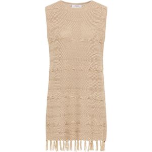 usha - FESTIVAL - Gebreide Jurk - Donkerbeige - Kort/Mini