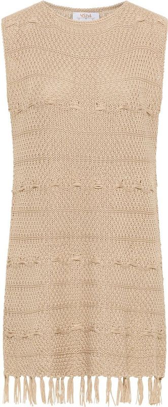 usha - FESTIVAL - Gebreide Jurk - Donkerbeige - Kort/Mini