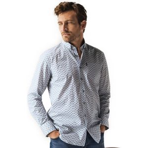 State of Art - Overhemd - Blauw - Met Print en Borstzak