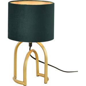 Tafellamp Smethwick bureaulamp E14 goudkleurig en donkergroen