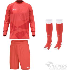Jako - River Keeperstenue - Koraal Rood - Keeperset met Shirt, Short en Kousen