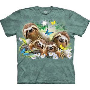 The Mountain Adult Unisex T-Shirt - Sloth Family Selfie