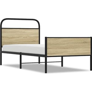 vidaXL - Bedframe - zonder - matras - bewerkt - hout - sonoma - eikenkleurx200 - cm