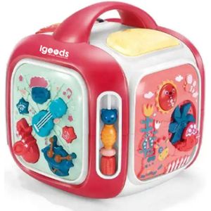 IGOODS 6-in-1 Activiteiten Kubus - Activity Center Baby - Activity Center - Baby Speelgoed - Kinder Speelgoed - Educatief Speelgoed-Baby Activiteiten Kubus - Educatief Babyspeelgoed - Roze