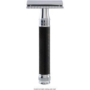 Dubbelzijdig veiligheidsscheerapparaat - normale handgreep - zwarte chromen - laser - 3D-diamant - scheerresultaat - duurzaamheid