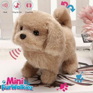 Klikkopers® - Interactieve Knuffel - Interactief Hondje - Mini FurWalkiez - Waggle Staartje - lopend hondje speelgoed - Bruin - Interactieve Hond