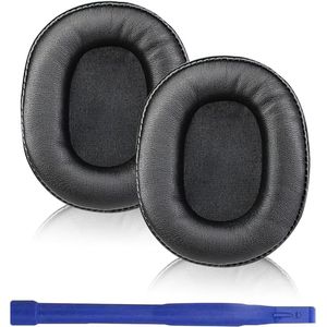 Allecto Plus - Vervangende Oorkussens van Traagschuim Proteïne Leder Geschikt voor Gaming Headset in Zwart Kleur.