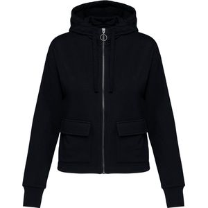 Native Spirit Ecologische damessweater met rits en capuchon French Terry NS409 - Black - M