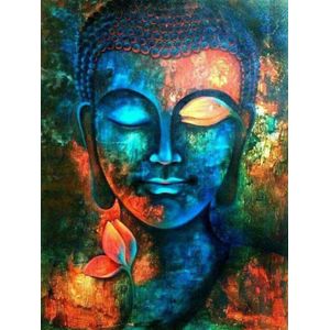 Diamond Painting Pakket - Boeddha - 40x30 cm - Complete Set - Volledige Bedekking - Ronde Steentjes