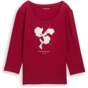 TOM TAILOR - Shirt - Kersrood - Jersey - Driekwart Mouw