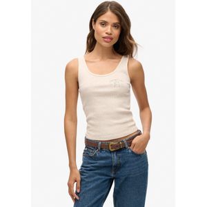 Superdry - Athletic Essential Ribbed - Mouwloos T-shirt - Beige