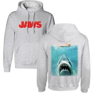 Jaws Jaws - Poster Heren Trui met capuchon - gemêleerd grijs - S