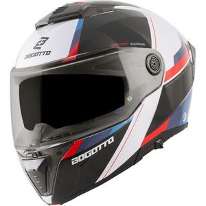 Bogotto FF404 Ezion Zwart Wit Rood Blauw Systeemhelm - Maat L - Helm