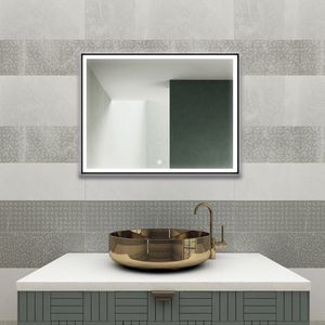 Badkamerspiegel met Verlichting - Badkamerspiegel - Wandspiegel - Spiegels - LED - Anti-condens - 60 cm breed