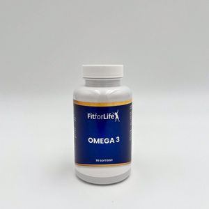 Fit for Life Omega 3 - Visolie - Hoge en veilige dosering EPA en DHA - Met vitamine E - 90 softgels