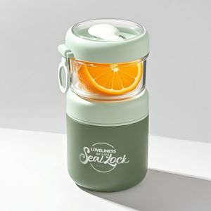 Yoghurt beker to go - 860 mL - Muesli beker - Overnight Oats Potjes - Soepbeker - Lunchbeker - Lunchpot - Lekvrij - Isolatie - met Lepel - Vaatwasserbestendige - RVS - Groen