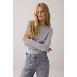 3s5170-30644 - Longsleeve - Mist - Italiaanse Melange Jersey met Lurex