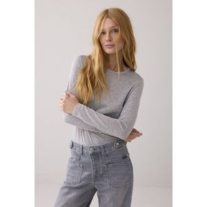 3s5170-30644 - Longsleeve - Mist - Italiaanse Melange Jersey met Lurex