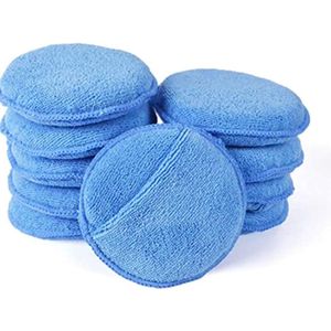 Autopolijstpads - 10 stuks - Polijstspons - Auto Reinigingssponzen Polijstpads - Voor Autoverzorging - Ultrazachte autowas applicator pad - Polish Foam Applicator Pads - Geschikt voor Auto's, Vrachtwagens, Boten, Reiniging - 125mm - Blauw