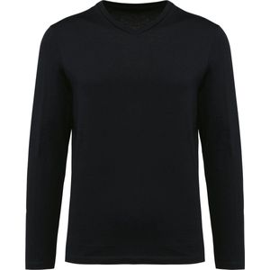 Kariban Premium Supima® heren-T-shirt V-hals lange mouwen PK306 - Black - S