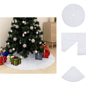 vidaXL Kerstboomrok - Wit 90 cm - 360 g/m² kunstbont met nonwoven achterkant - Kerstboomrok