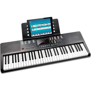 Intelectro Elektrische Piano - Laat je Creativiteit Vloeien met de Veelzijdige 61-toetsen Piano - 200 ritmes en Klanken - 61 Toetsen - USB & 3.5 mm Jack Aansluiting - Aansluiting voor Headset - Zwart - Levering Sneller dan Aangegeven!