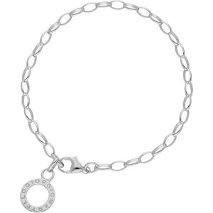 Armband | charm | bedel | zilver | 21 cm | bedelarmband | met karabijnslot | jasseron schakel } Giorgio Martello