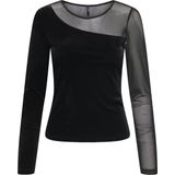 Onlsmooth - Top - O-Neck - Lange Mouwen - Korte Lengte - Kantdetail