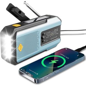 Noodradio - Professioneel Hoge kwaliteit - Radio - Survival Noodpakket - Multifunctioneel - Solar - LED-zaklamp - met interne oplaadbare batterij - Handbediende generator - SOS alarm - voor kamperen /wandelen /stroomuitval