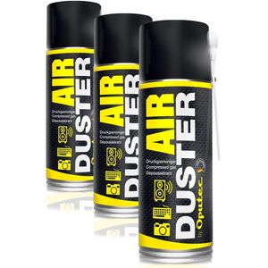 Oputec - Air Duster - Drukluchtspray - 3 x 400 ml - Toetsenbord Reiniger met Verlengstuk