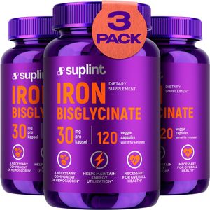 IJzer Bisglycinaat – IJzer supplement – 3x120 capsules - IJzer capsules – IJzer tabletten – IJzer – 1 per dag – IJzer extra sterk - Iron