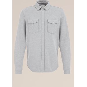 WE Fashion Heren gebreid smart overshirt van katoenmix