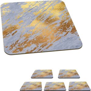 Onderzetters voor glazen - Marmer - Goud - Patronen - 10x10 cm - Glasonderzetters - 6 stuks