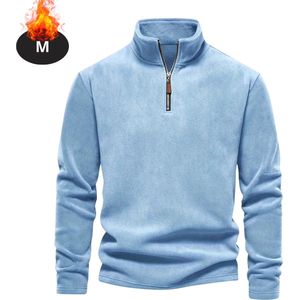 Nivard Quarter Zip Heren - Sweater - Sweaters - Hoodie - Warme Trui - Vest - Lang - Coltrui - Hemelsblauw - S