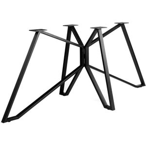 Stalen onderstel zwart vlinder 140 bij 65 cm en hoogte 72 cm (4 x 2 cm)