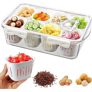 Snackbox met deksel - Voedselbox voor fruit - Luchtdichte containers - Kunststof snackschaal - Bento dozen - Koelkast fruit keukenaccessoires luchtdichte opbergbox
