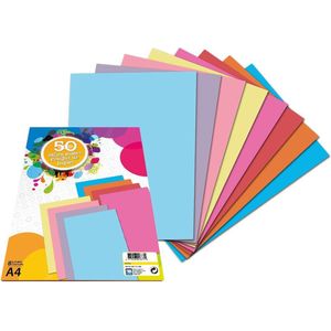 Gekleurd papier Fluor | Formaat A4 | 40 vellen | 75 Gram | 5 verschillende kleuren | Papier | vouwen | Origami | Knutselpakket | voor kinderen