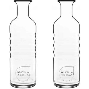 3x Glazen water karaffen van 750 ml Optima- Sapkannen/waterkannen/schenkkannen