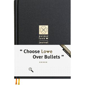 Purpuz Bullet Journal - Notitieboek A5 - Notebook - Luxe Hardcover - 140gms - Love Journal - Bold Black - in 11 Extra Kleuren