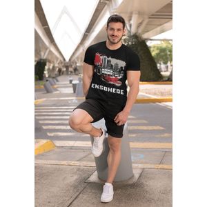 Heren T-shirt Enschede Skyline – Supporters Editie – Zwart – Stijlvol & Comfortabel Maat XXL